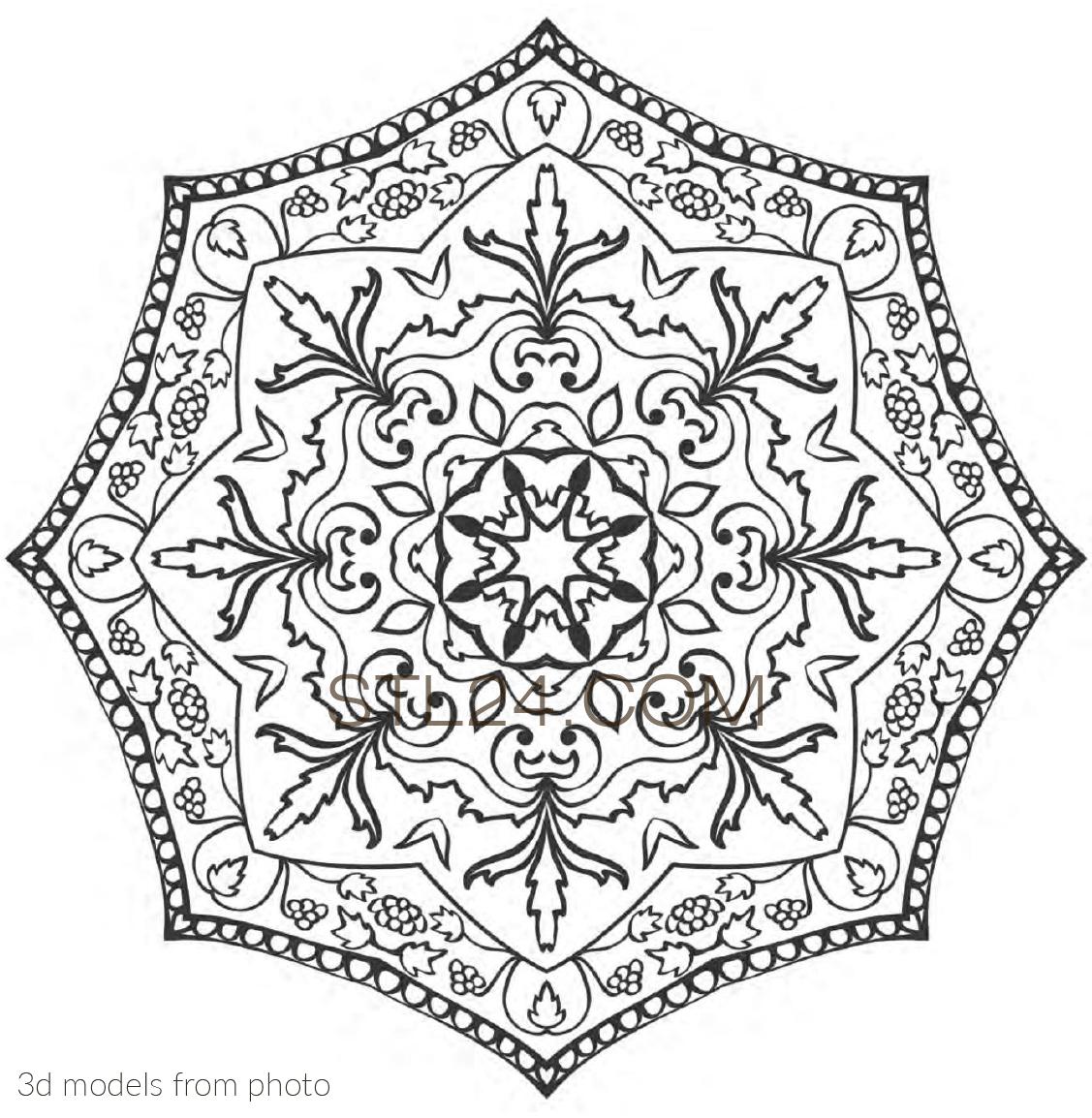 Розетки (ROSETTE_0173 -  | 3D model 3DSMAX / OBJ / STL) 3D модель для ЧПУ станка
